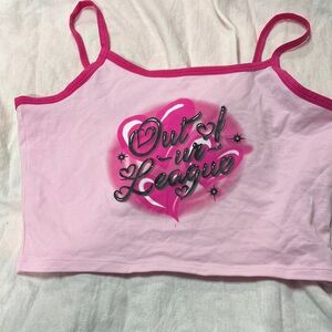 Empyre Light Pink Graphic Crop Top